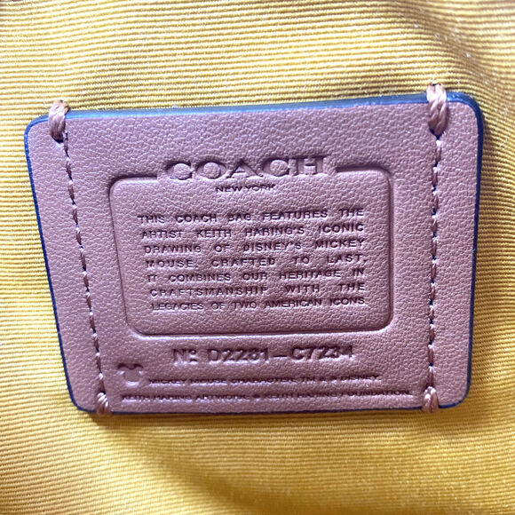 Coach Disney Mickey Mouse X Keith Haring Serena Satchel Chalk Leather C7234 - Picture 7 of 10